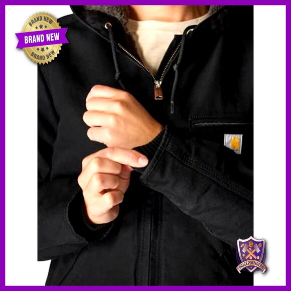 Women's Loose Fit Sherpa Lined Duck Jacket Work Utility Outerwear - Picture 5 of 7